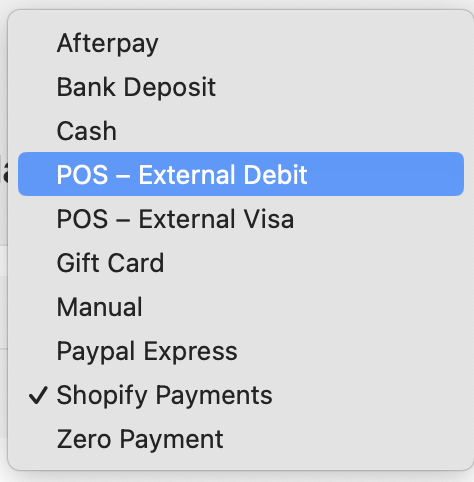 Payment method mapping